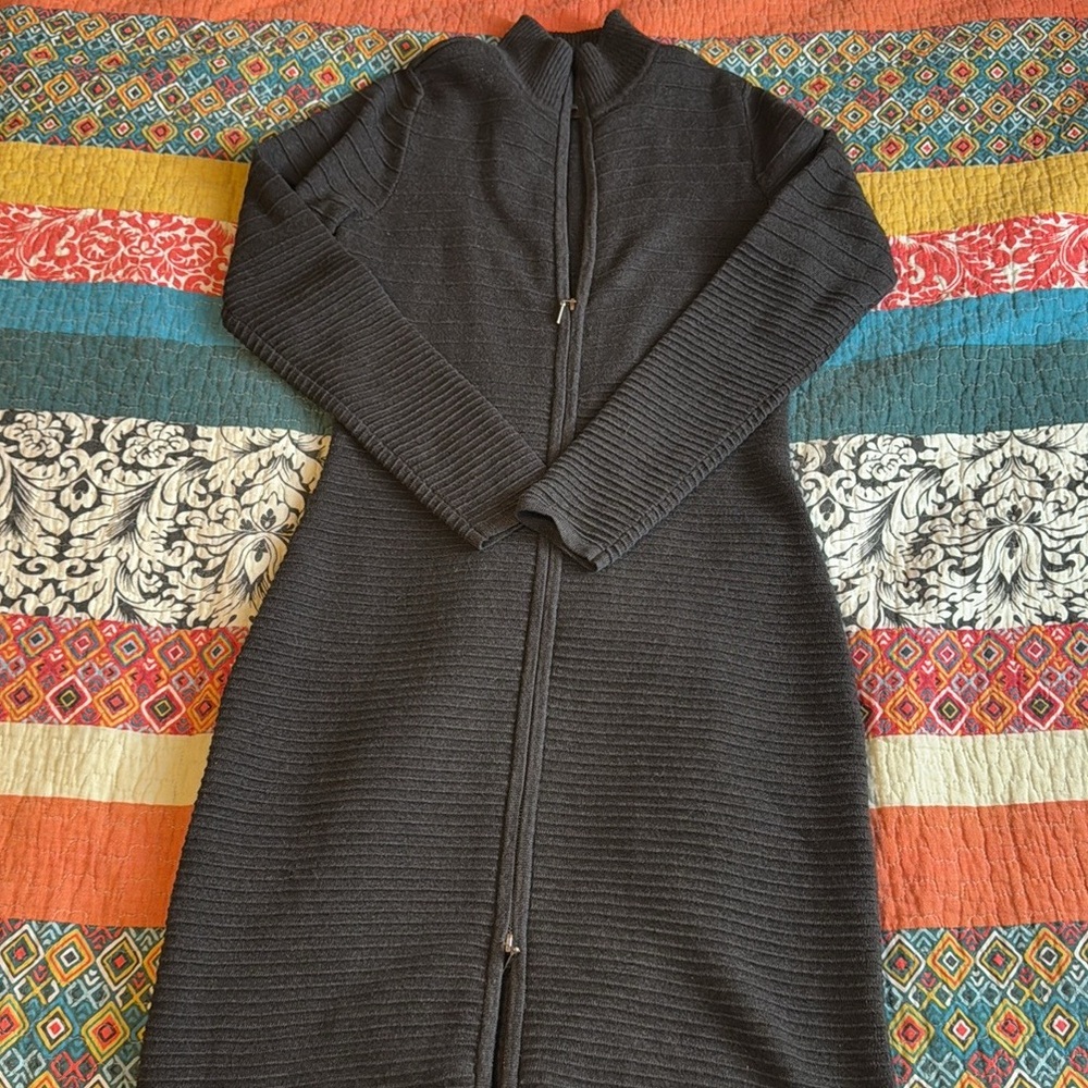 Calvin Klein zip up dark grey small dress